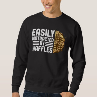 Moletom Distracted by Waffles Ironic Saying Waffle Fan