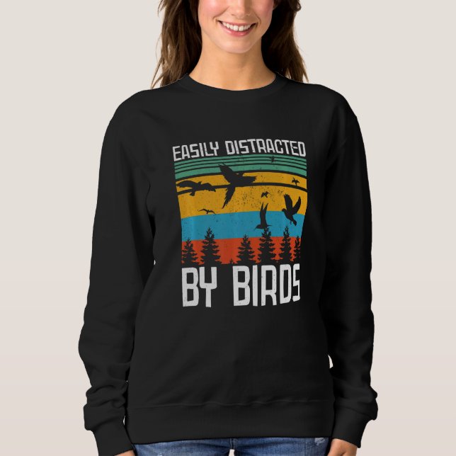 Moletom Distraído Facilmente Por Birds Bird Watcher 1 (Frente)
