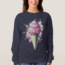 Moletom Distressed Abstract Pink Ice Cream Splatter