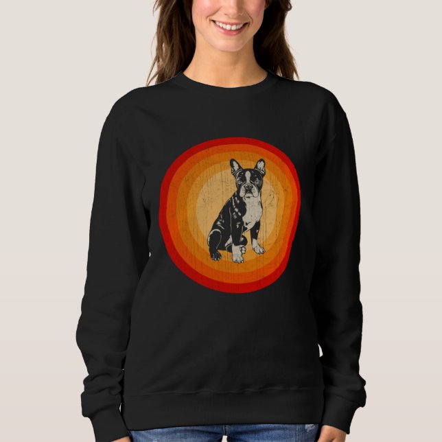 Moletom Distressed Boston Terrier  Retro Style (Frente)