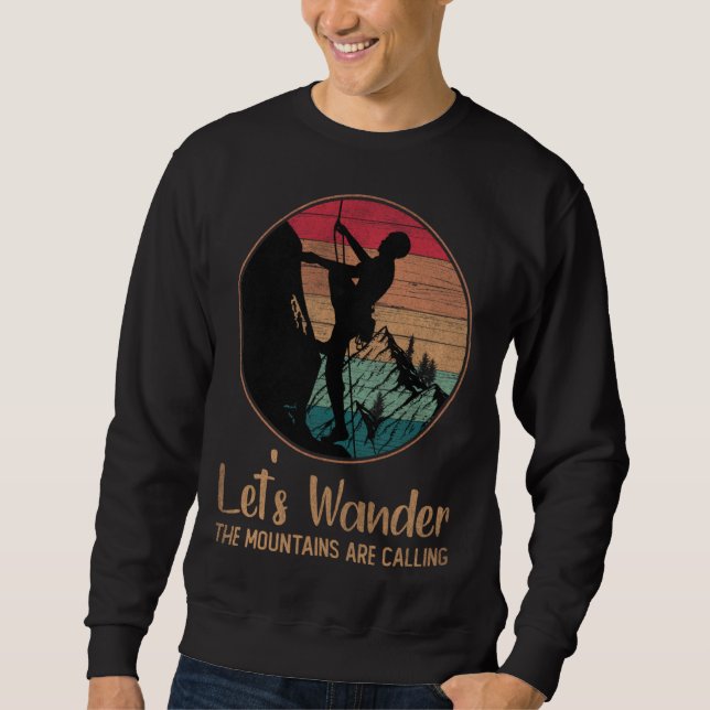 Moletom Distressed Let s Wander Mountains Are Calling (Frente)