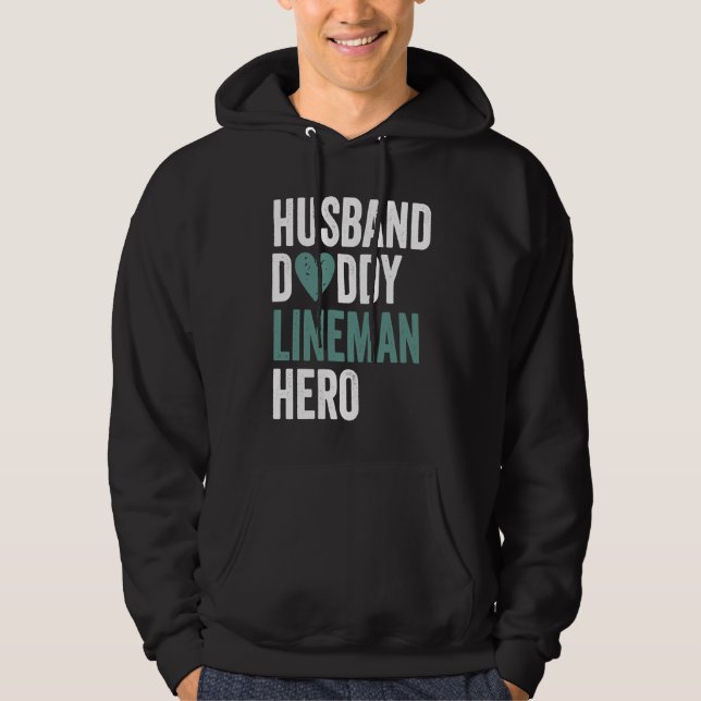 Moletom Distressed Lineman  Husband Daddy Lineman Hero (Frente)