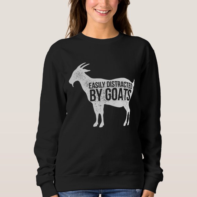 Moletom Distressed Quote Easily Distracted Retro Goats (Frente)