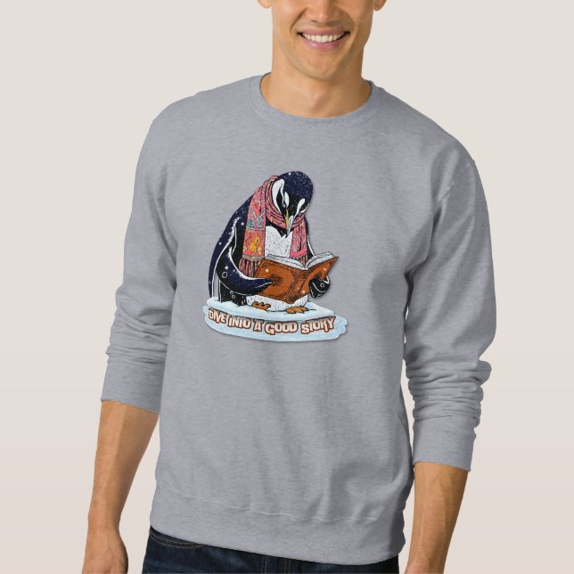 Moletom Dive Into Stories Cute Penguin Winter Sweatshirt (Frente)
