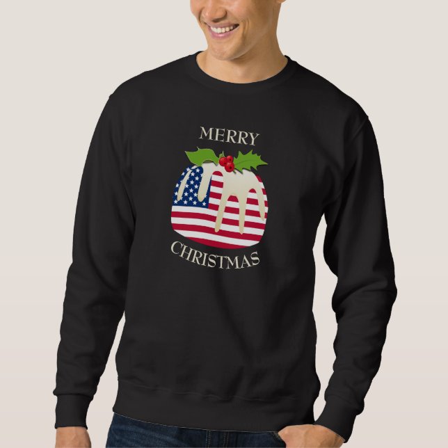 Moletom Diversão | AMERICANO | Camisa-T de pudim de Natal (Frente)