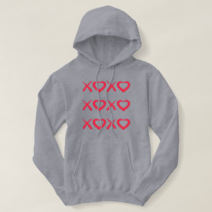 Moletom Diversão beijos de amor XOXO desgastados vermelhos