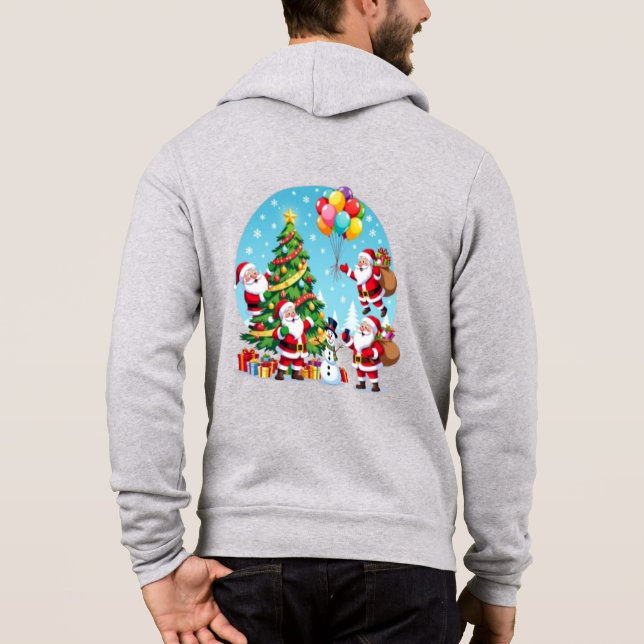 Moletom **“Diversão Natalina com Múltiplos Papais Noel – T (Verso)