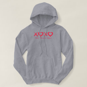 Moletom Diversão vermelha envelhecida XOXO amor beijos vin