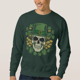 Moletom Divertido Crânio Sortudo Combinando St Patricks St