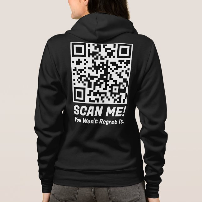 Moletom Divertido QR Escaneie-me! Piada Divertida de Arrep (Verso)