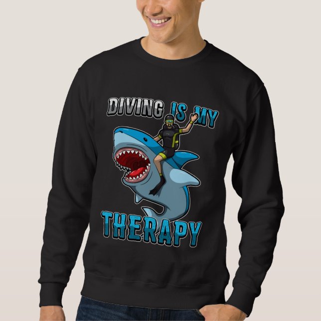 Moletom Diving Is My Therapy Underwater Divers Shark Dive (Frente)