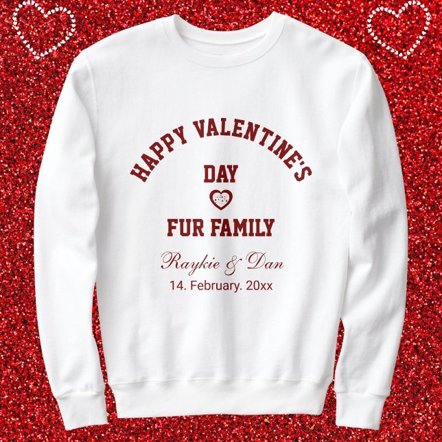 Moletom DIY Pet Lovers BFF Happy Valentine's Day Red White (Criador carregado)