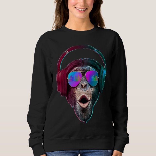 Moletom DJ Monkey Disc Jockey Música Rave (Frente)