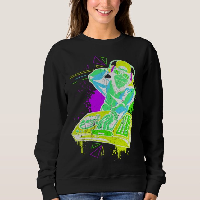 Moletom DJ Monkey Music Party Fun Sunglasses Monkey Headph (Frente)