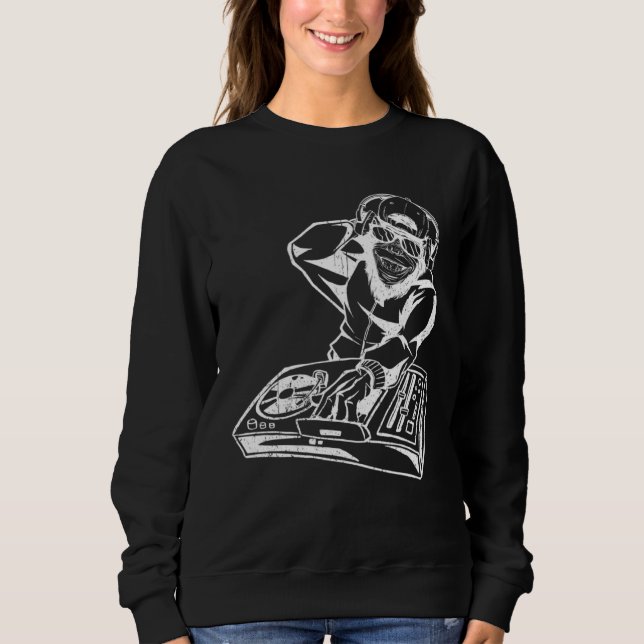 Moletom DJ Monkey Music Party Fun Sunglasses Monkey Headph (Frente)