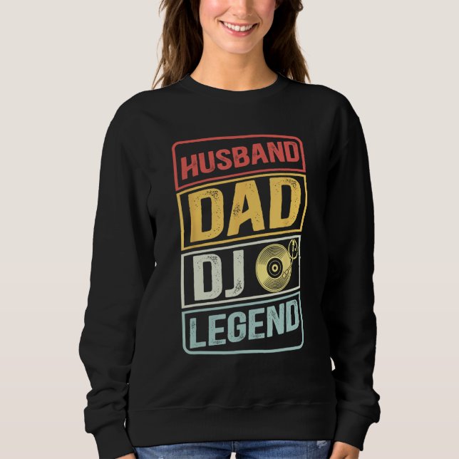 Moletom Dj Music player Husband Dad DJ Legend retro Father (Frente)