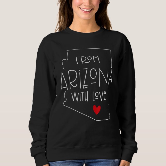 Moletom Do Arizona com amor Mapa do estado marido esposa V (Frente)