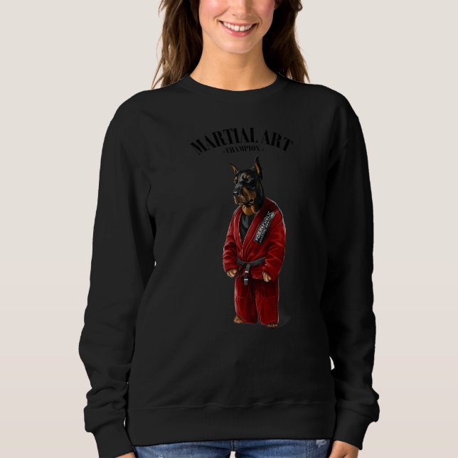 Moletom Doberman Dog Judo Karate Master Em Red Judogi 1 (Frente)