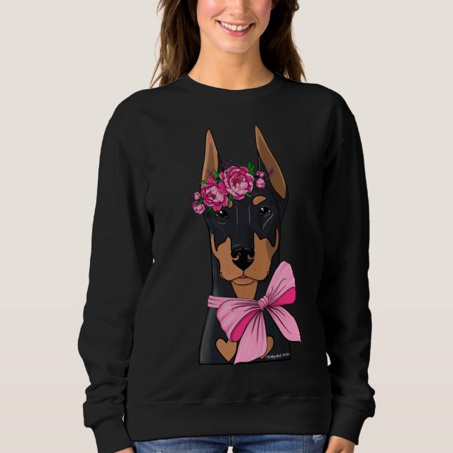 Moletom Doberman Flower Girl (Frente)