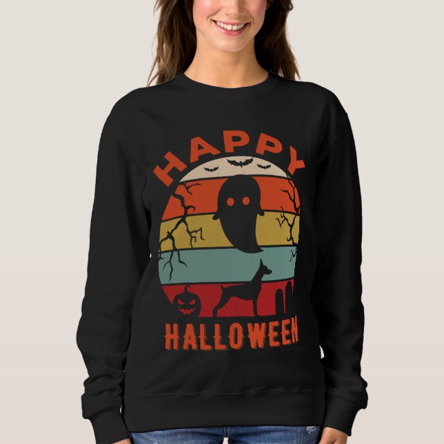Moletom Doberman Happy Halloween (Frente)