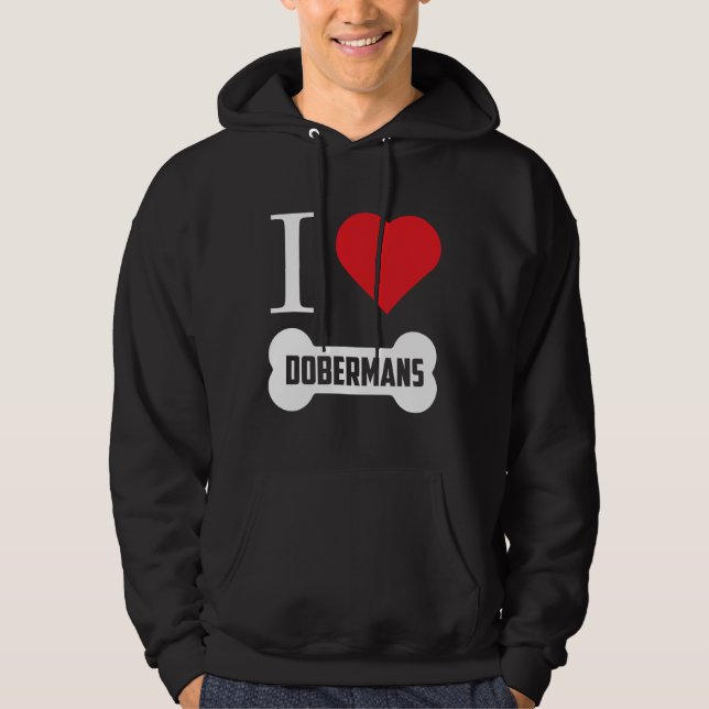 Moletom Doberman I Heart Dobermans Bone (Frente)