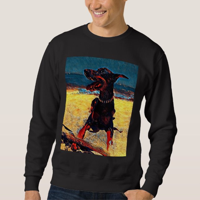 Moletom Doberman Na Praia 820 (Frente)