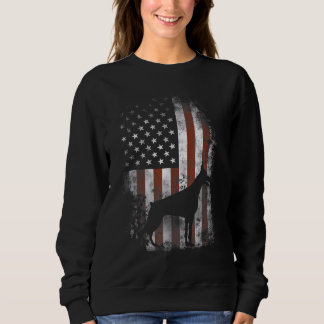 Moletom Doberman Pinscher American Flag Patriótico