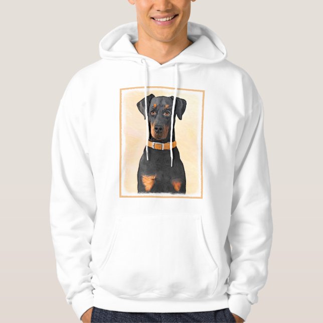 Moletom Doberman Pinscher Pintura Original Descortada (Frente)
