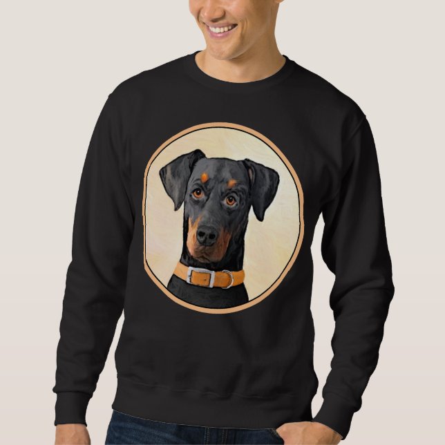 Moletom Doberman Pinscher Pintura Original Descortada (Frente)