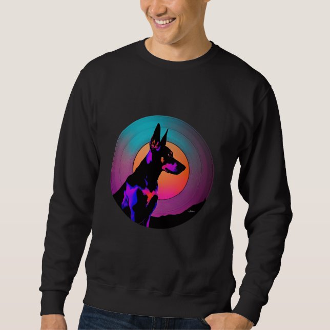 Moletom Doberman Pinscher Synthwave 80s Retrowave Aestheti (Frente)