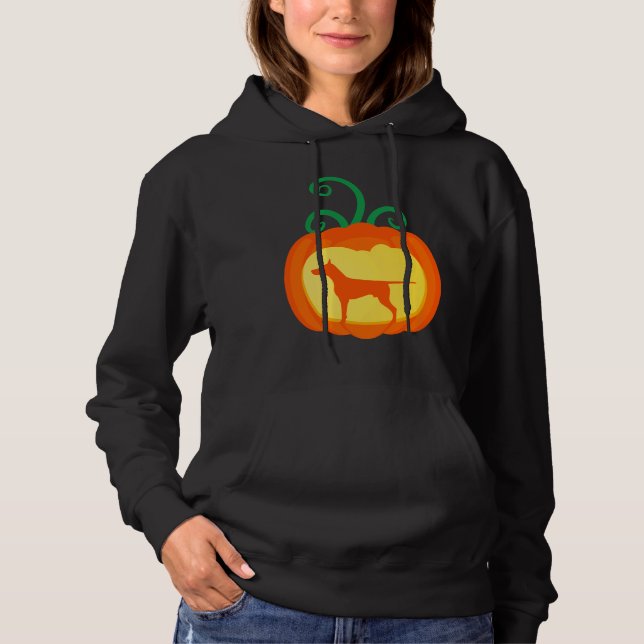 Moletom Doberman Pumpkin Lanterna Cão Lover Halloween Cost (Frente)