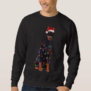 Moletom Dobermann Christmas Lights Xmas Dog Lover