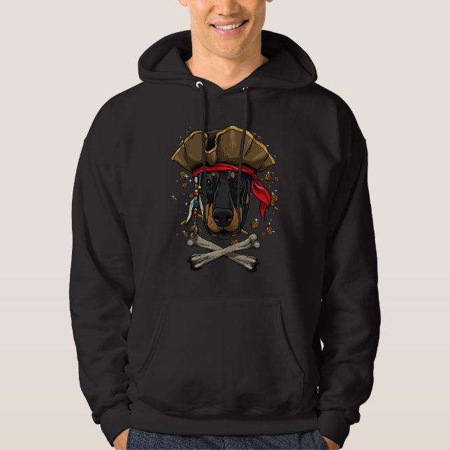 Moletom Dobermann Pirate Dog Halloween Jolly Roger (Frente)