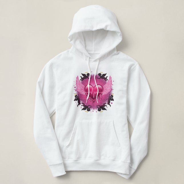 Moletom Doce Colar Rosa Hoodie 💖 ✨ (Frente do Design)