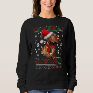 Moletom Doce Feio de Natal Magyar Vizsla Dog Santa Hat