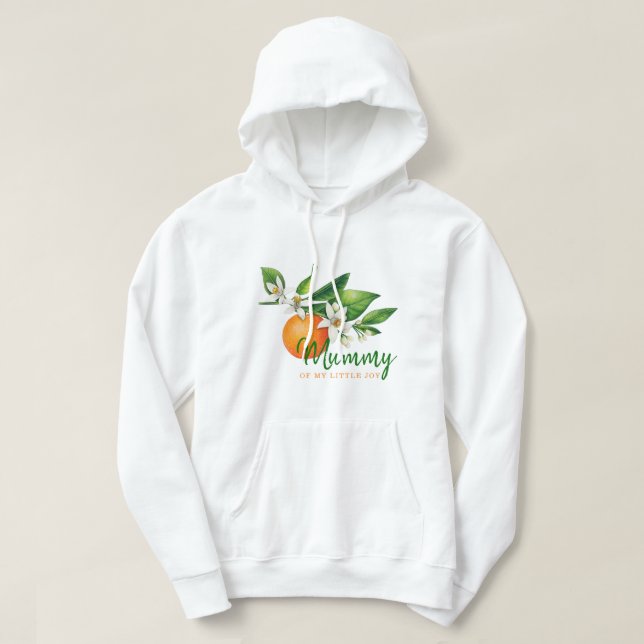 Moletom Doce Mamãe Citrus Para Ser Bebê Chuveiro Capuz Bra (Frente do Design)