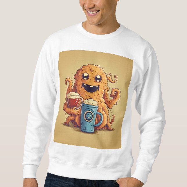 Moletom Docinho: Impressão de Arte Monstrada Amigável (Frente)