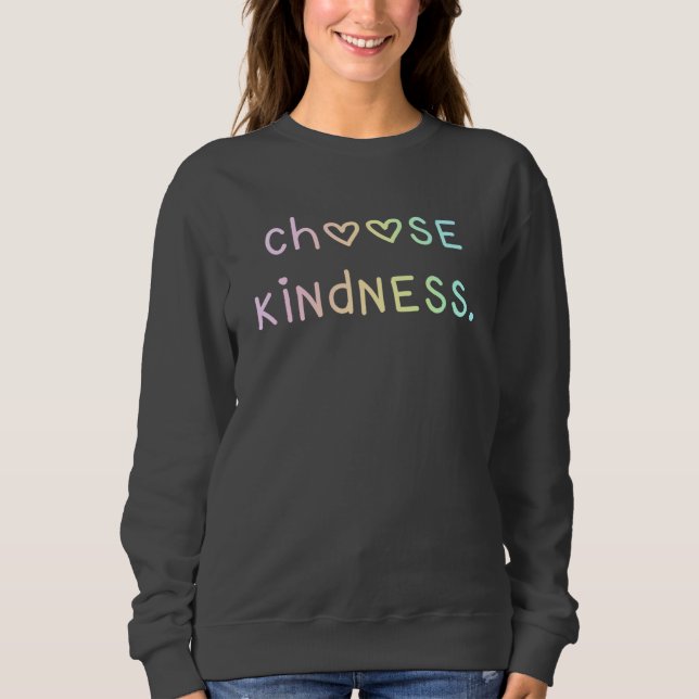 Moletom Docinho Pastel Rainbow "Choose Kindness" (Frente)