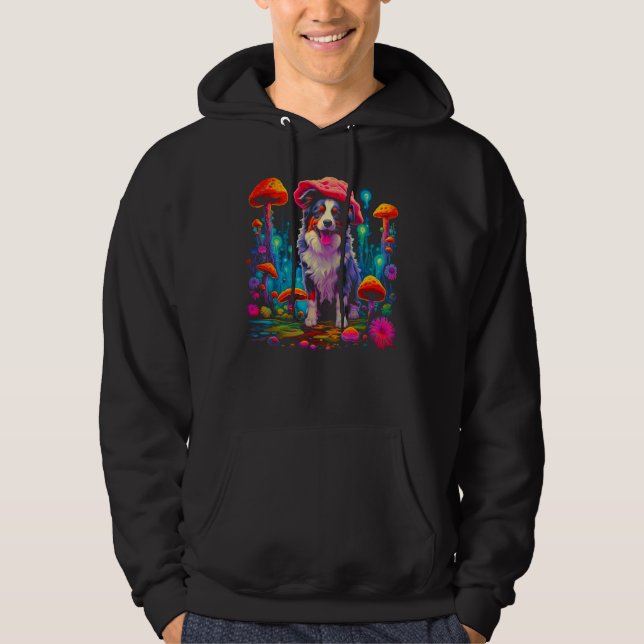 Moletom Dog Australian Shepherd Psychedelic Mushroom (Frente)