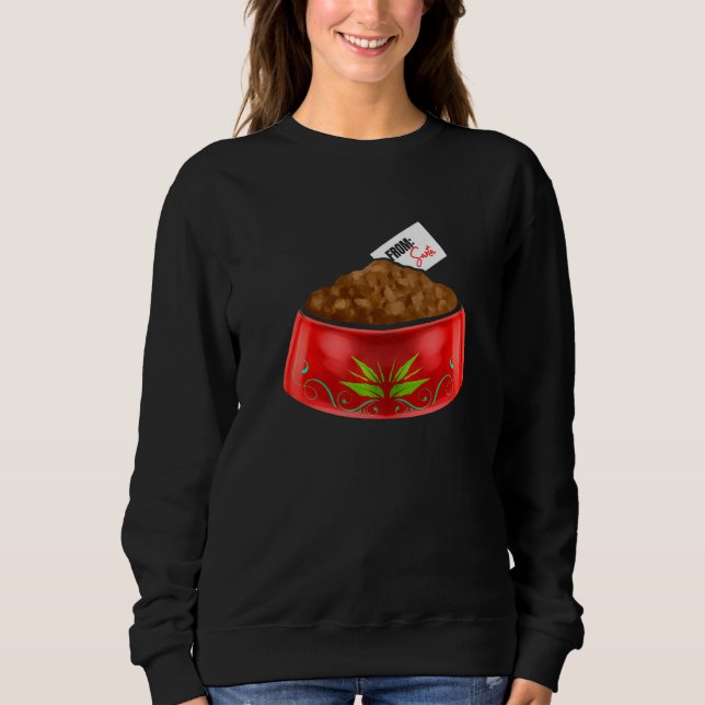 Moletom Dog   Bowl Of Dog Food From Santa On Christmas (Frente)