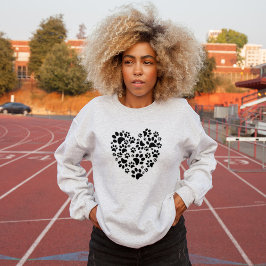 Moletom Dog Cat Paw Prints Heart Valentine's Day Love