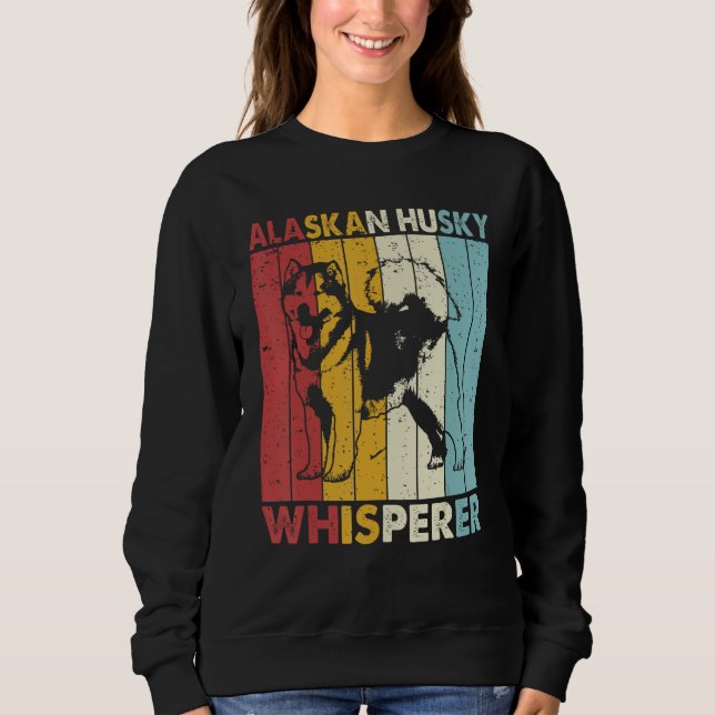 Moletom Dog Dad Mom Whisperer  Vintage Alaskan Husky (Frente)