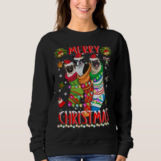 Moletom Dog French Bulldog Christmas Socks (Frente)