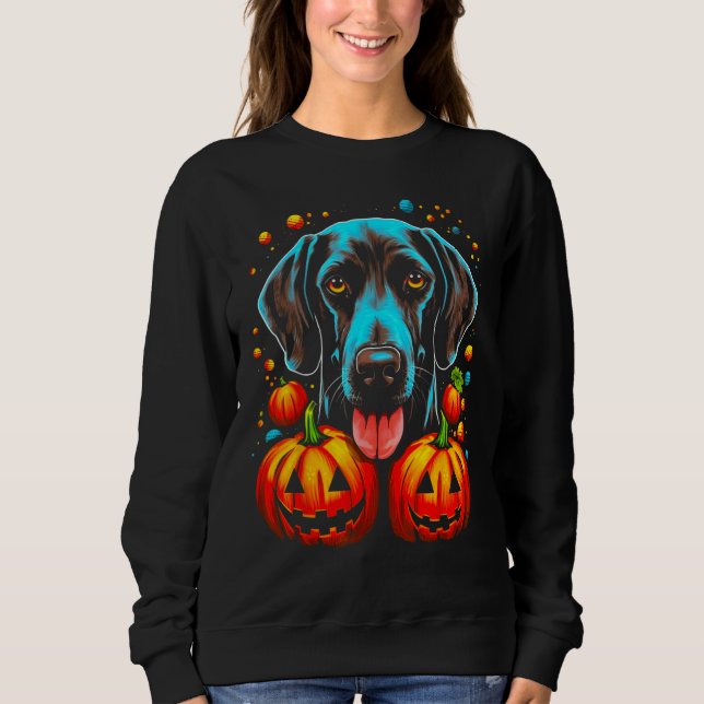 Moletom Dog German Shorthaired Pointer Pumpkin Halloween (Frente)