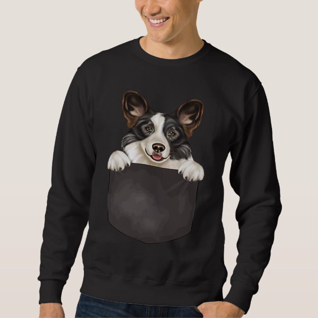 Moletom Dog In Pocket  Dog  Cardigan Welsh Corgi (Frente)