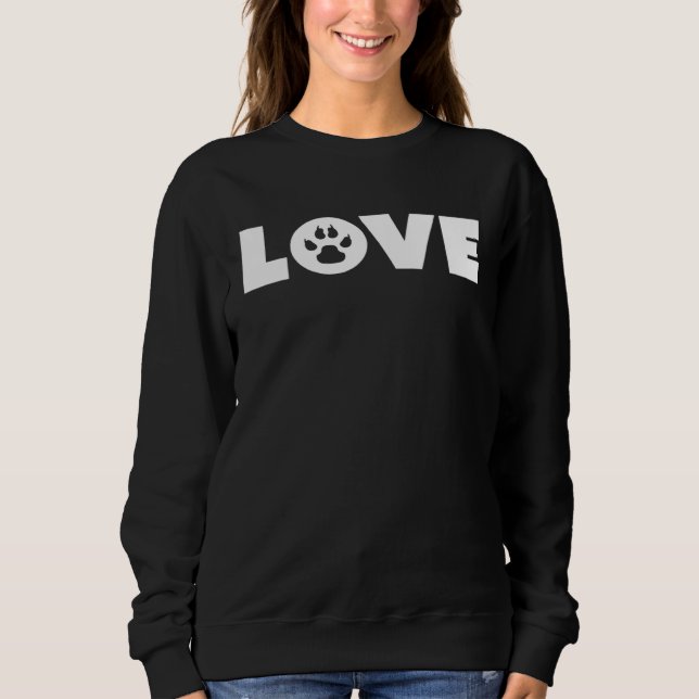 Moletom Dog Love Paw Print Graphic Plus Size (Frente)