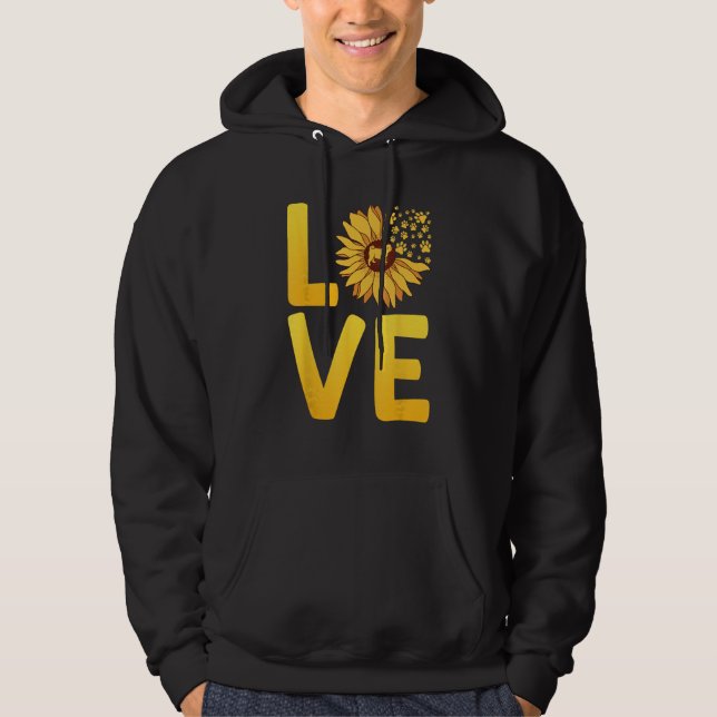Moletom Dog LOVE Spring Fan Dog  Doggie Sunflower Dog Mom (Frente)