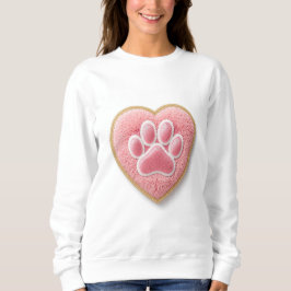Moletom Dog Mom Chenille Embroidery Sweatshirt | Heart Paw