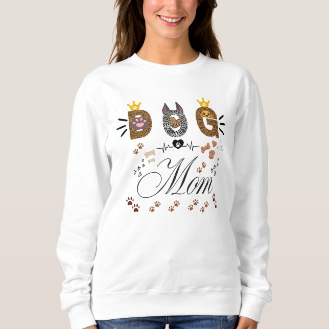 Moletom Dog Mom Leopard Print Paw Design/Leopard Dog Mom (Frente)