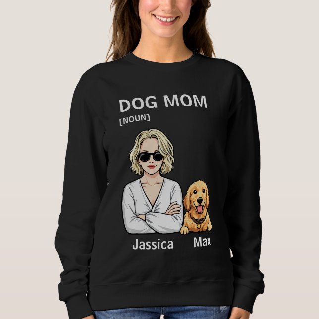 Moletom Dog Mom Portrait With Golden Retriever Art (Frente)